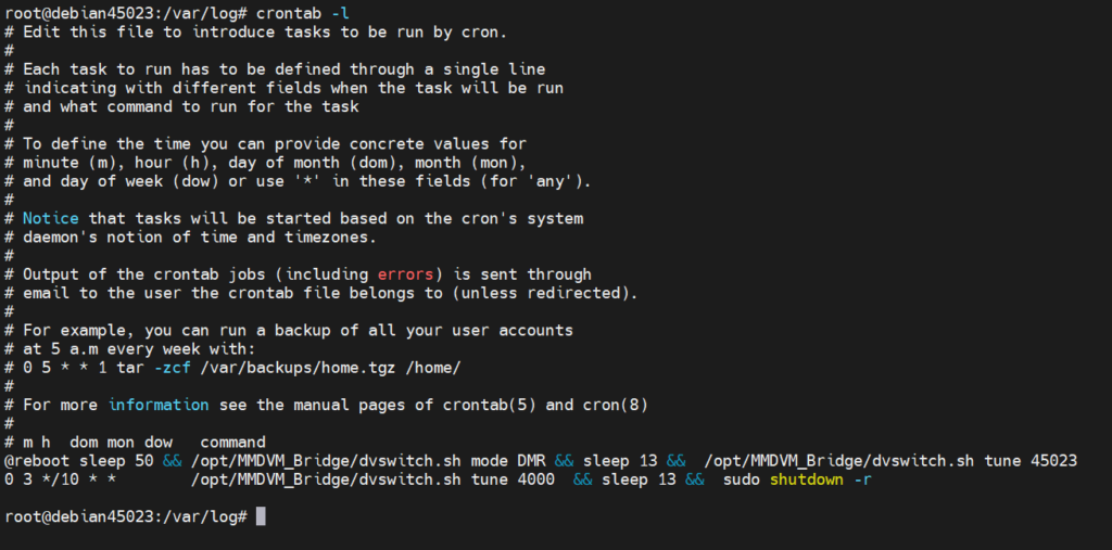 crontab -l 예약 확인하기
