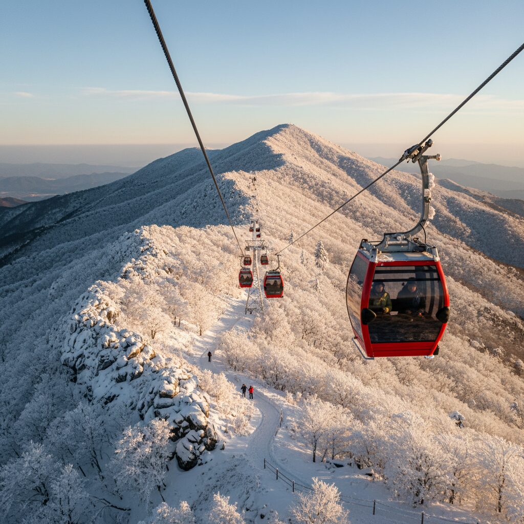 덕유산 겨울 눈꽃 풍경과 케이블카