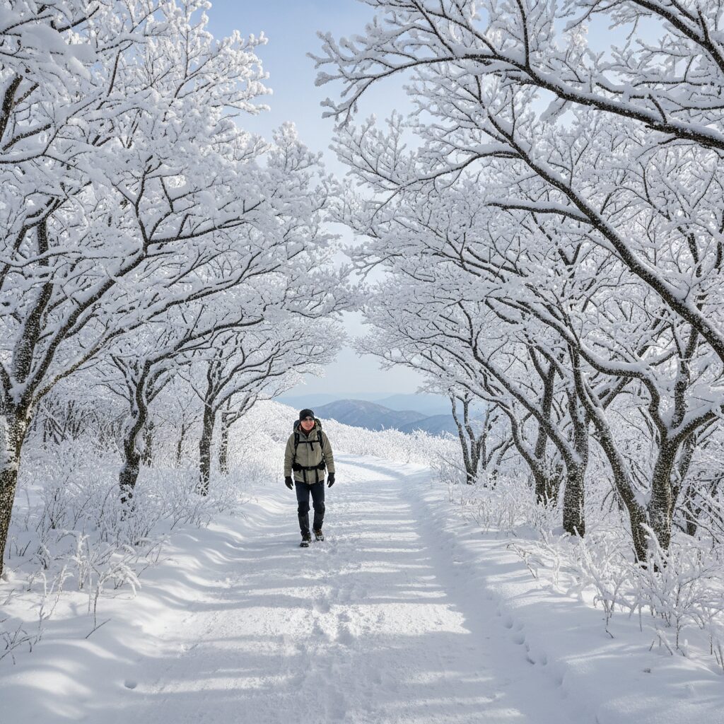선자령 눈꽃 터널 겨울 풍경