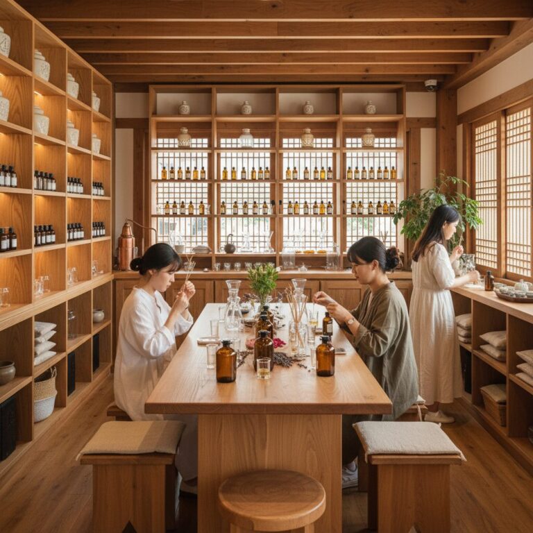 북촌 조향공간 움틈 우드톤 인테리어 내부