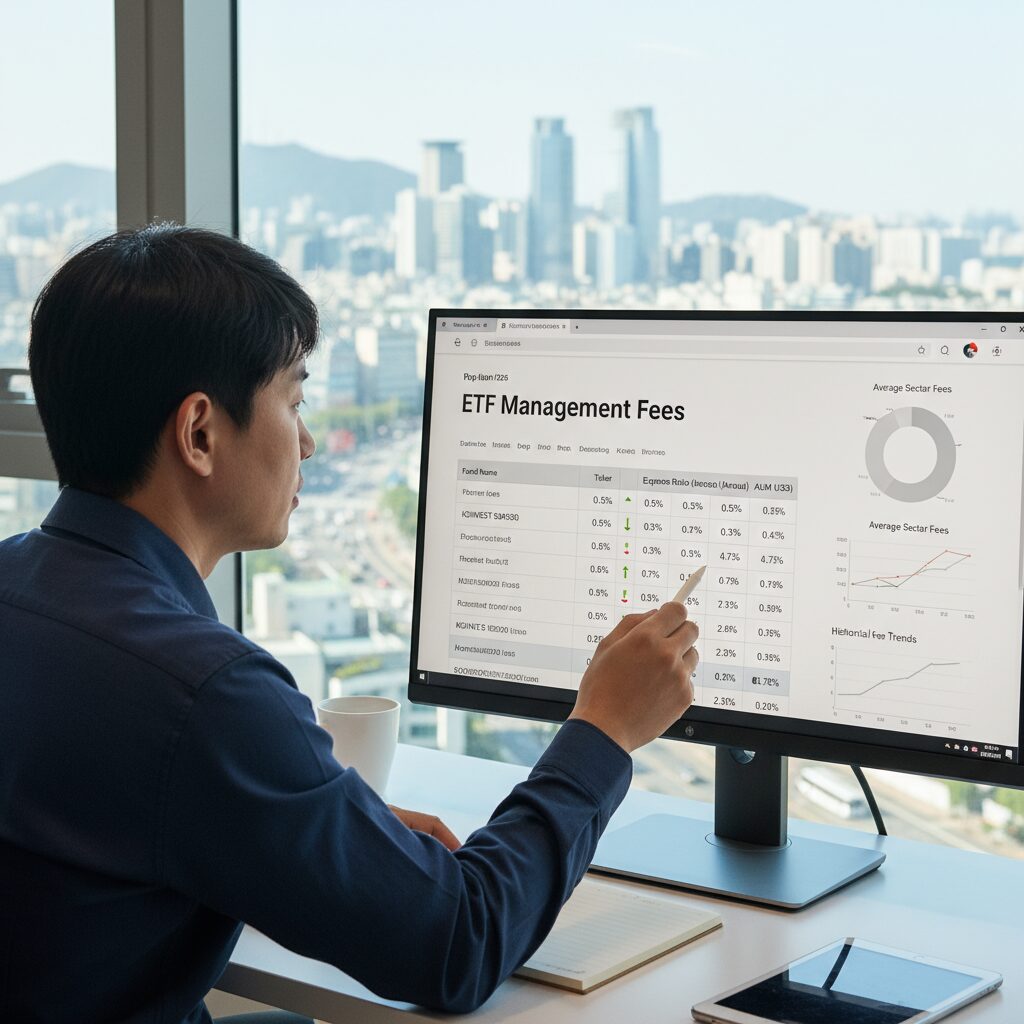 온라인에서 ETF 운용보수 확인하는 화면