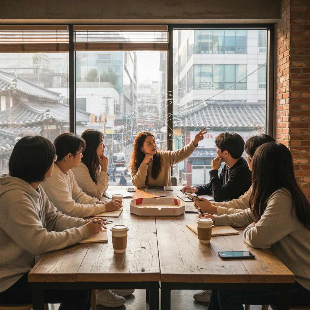 시민 참여와 미래 사회를 생각하는 젊은이들 이미지