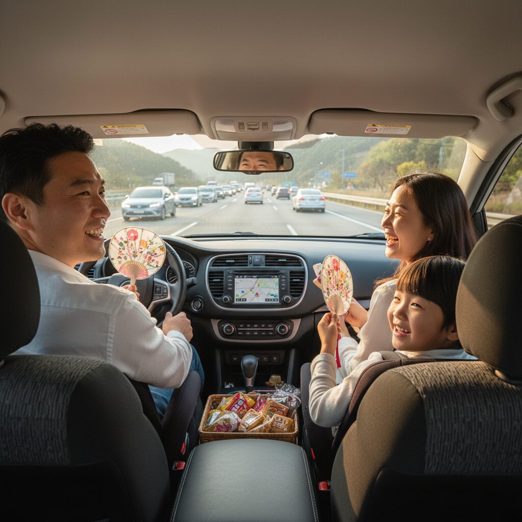 가족과 함께 안전하고 즐거운 추석 연휴 고속도로 운전, 웃는 표정