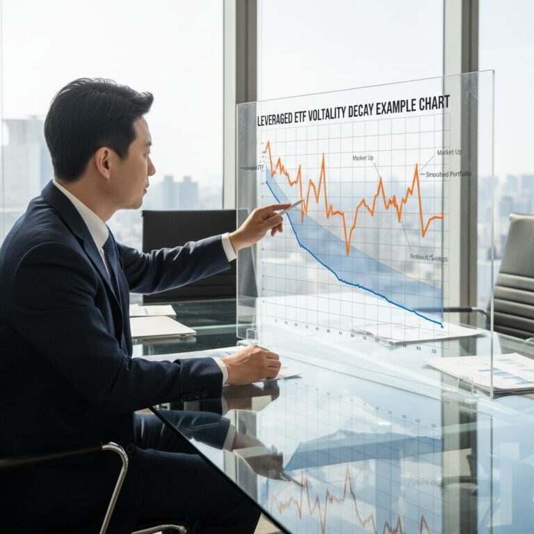 레버리지 ETF 변동성 감쇠 예시 차트