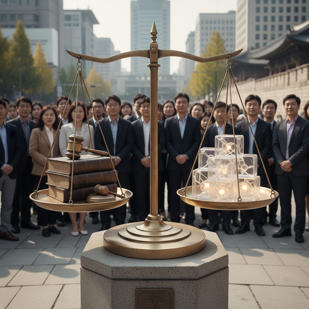 공정의 천칭과 시민의 신뢰를 나타내는 이미지