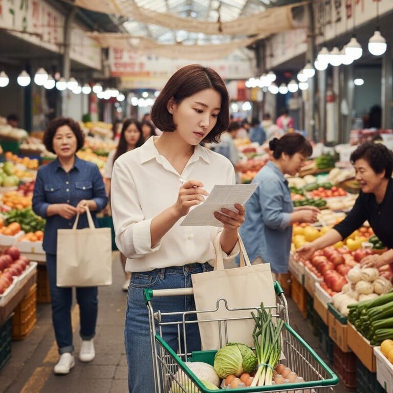 계획적인 장보기로 경제적인 소비를 하는 모습