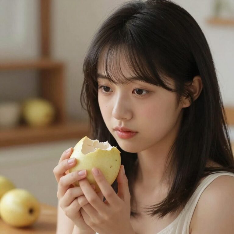 천혜향 껍질을 벗기고 있는 모습