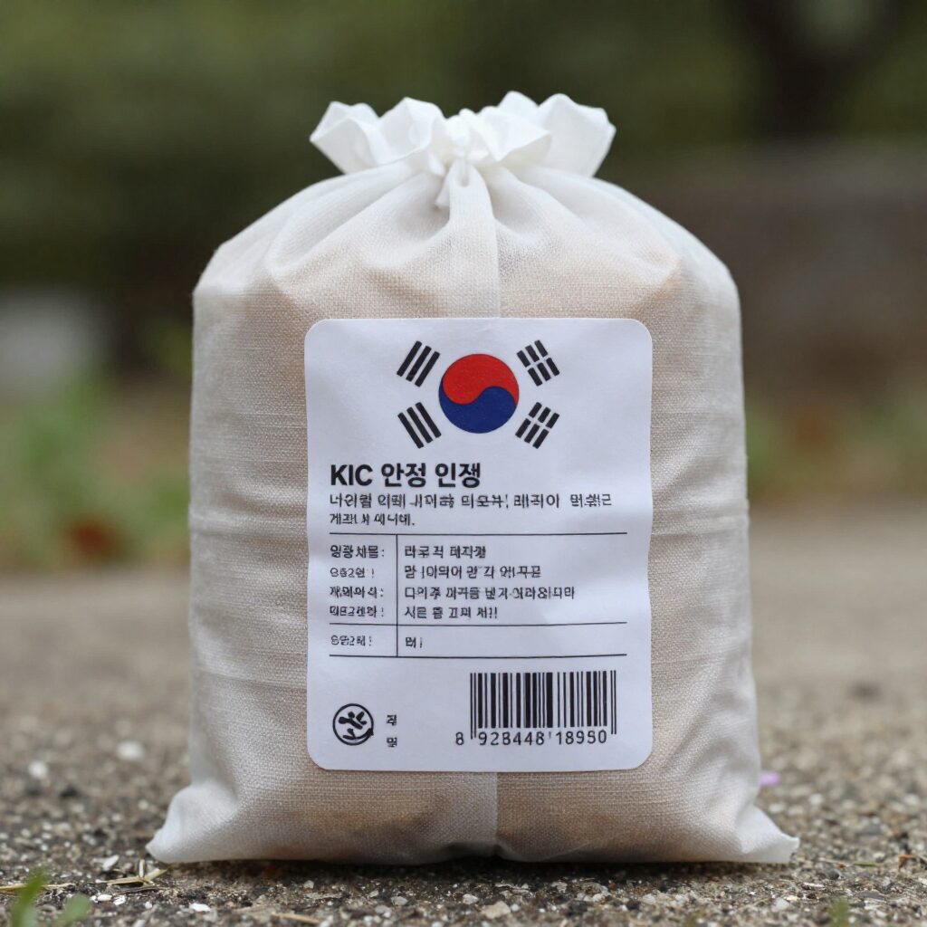 어린이 리코더 포장에 붙어 있는 KC 안전 인증 마크와 제조 정보 라벨