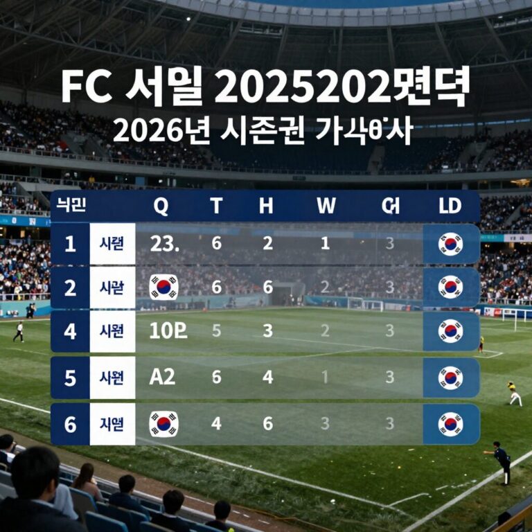 FC서울 2025년과 2026년 시즌권 가격 비교 표