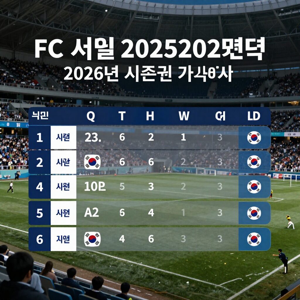 FC서울 2025년과 2026년 시즌권 가격 비교 표