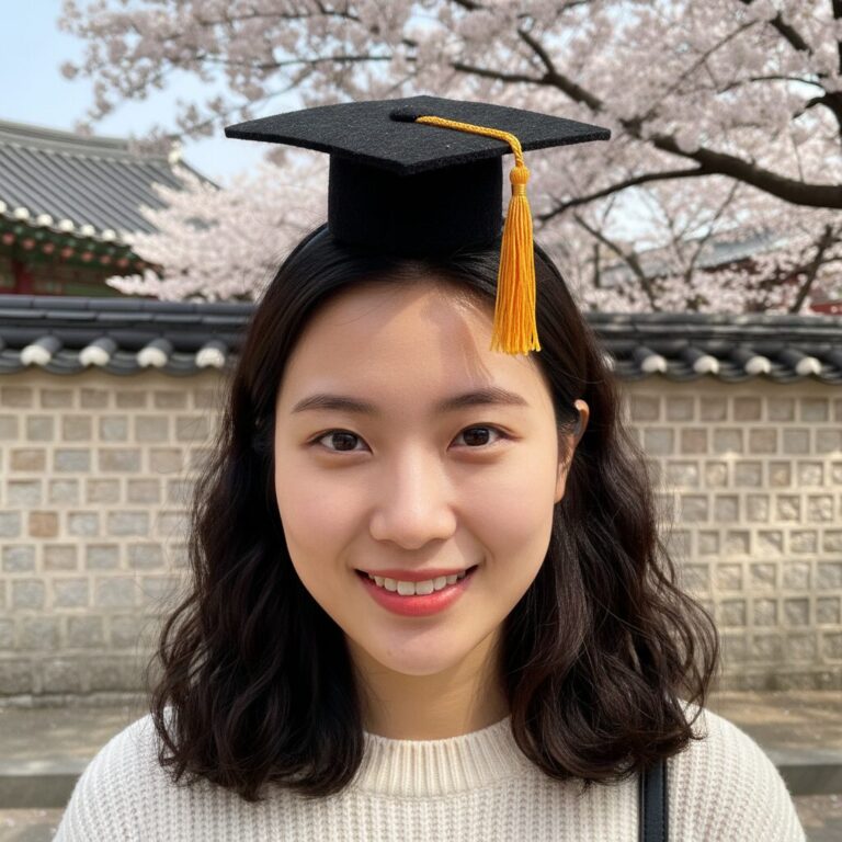 직접 만든 펠트 재질의 미니 학사모 머리띠 예시 사진