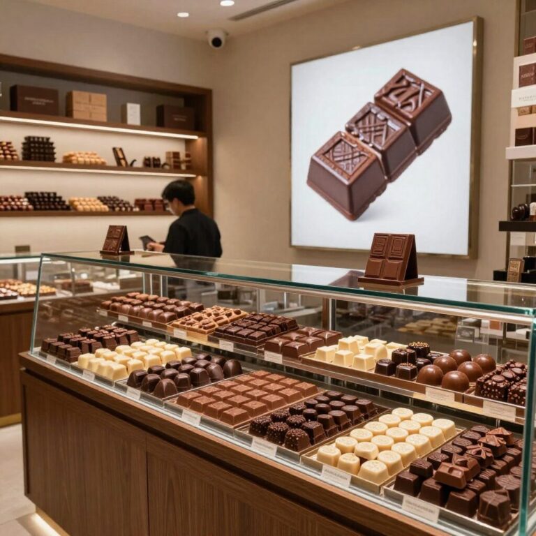 서촌 미라보쇼콜라 매장 내부에 진열된 다양한 수제 초콜릿들