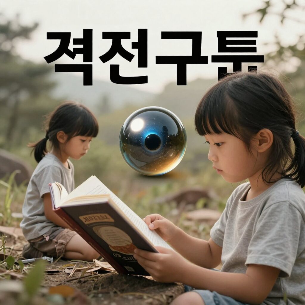 걱정구슬 책 표지와 아이가 책을 읽는 모습