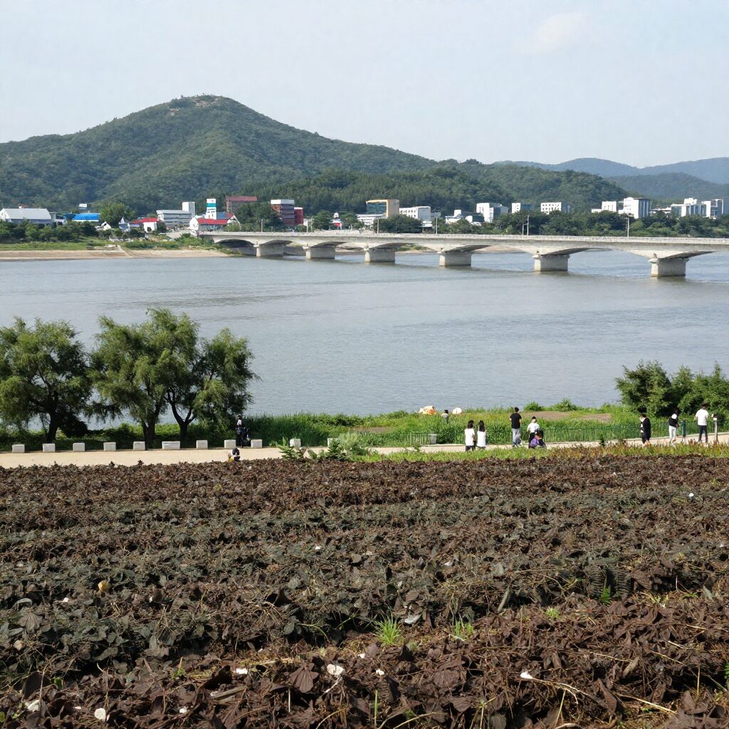 광양 청매실농원 전경과 섬진강 풍경
