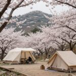 홍천 벚꽃 캠핑장 정보와 선택 팁 홍천 산으로 캠핑장 벚꽃이 핀 데크 사이트 전경