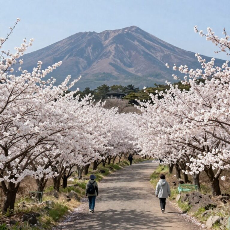 제주도 휴애리 자연생활공원 유채꽃밭과 한라산 배경