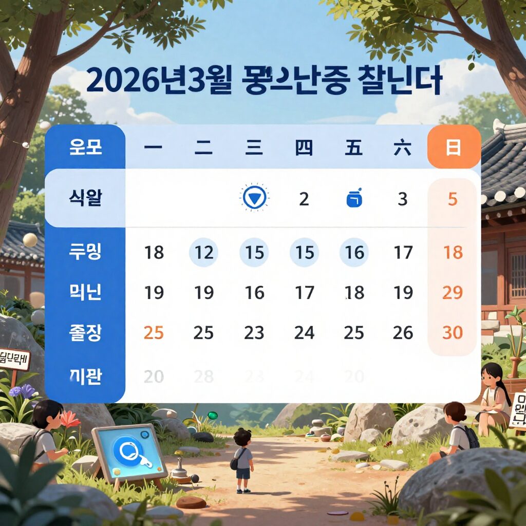 2026년 3월 공모주 청약 일정 캘린더와 주요 종목 아이콘