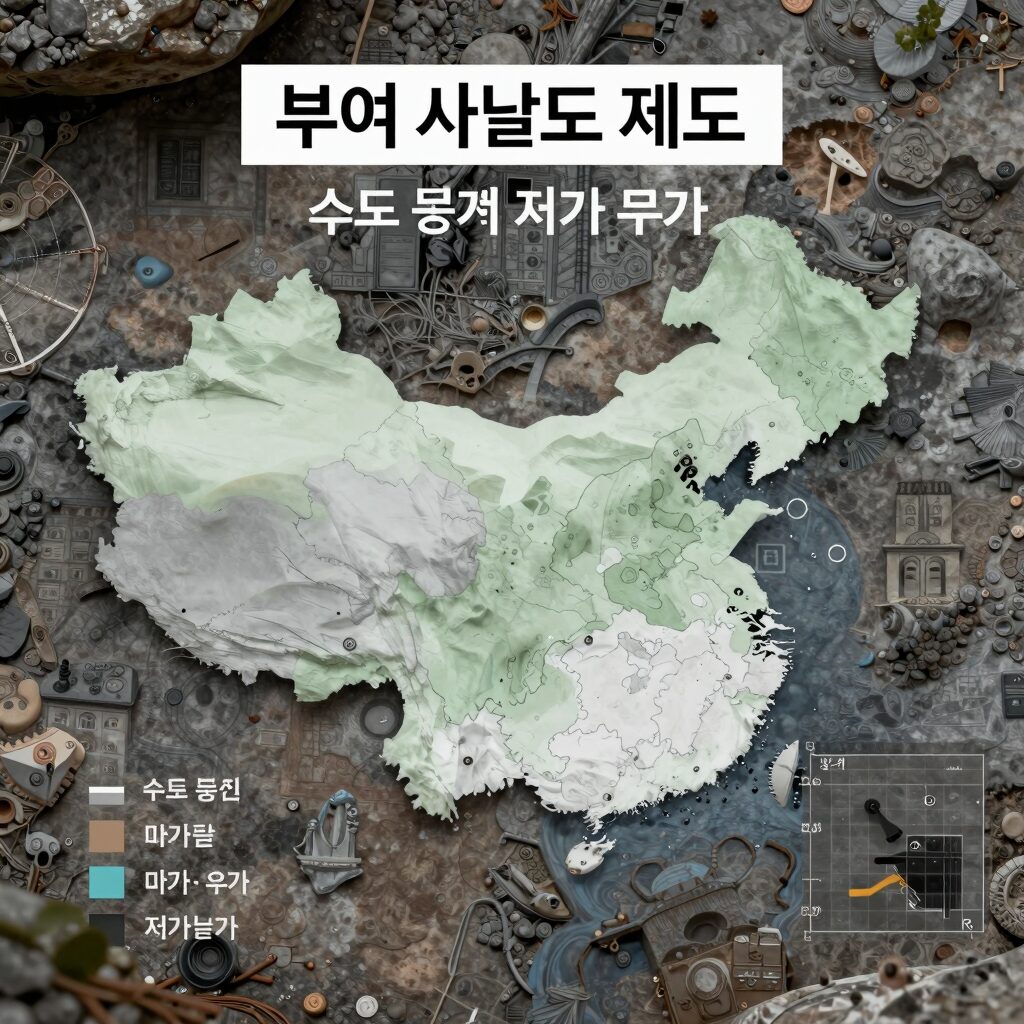 부여 사출도 제도 지도와 마가 우가 저가 구가 지역 구분