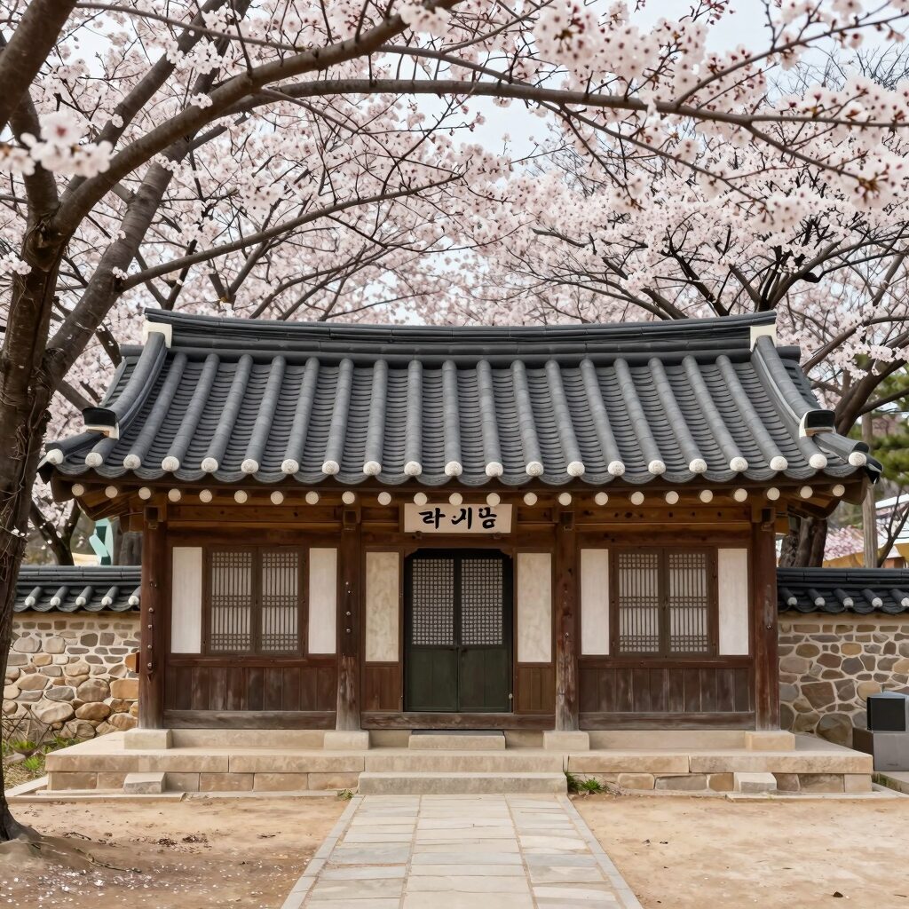 붉은오름 자연휴양림 참꽃나무실 단독동 외관과 앞마당 풍경