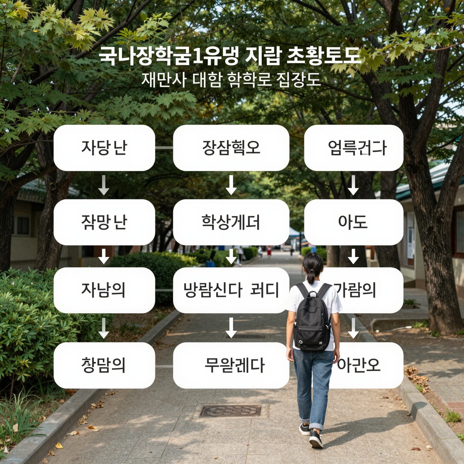 국가장학금 1유형 지급 흐름도 재단에서 대학으로 전달 후 학생 계좌 입금 과정
