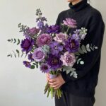 삼송꽃집 추천 풍성한 꽃다발과 24시 무인꽃집 삼송꽃집 러븀플레르에서 구매한 보라색 풍성한 꽃다발